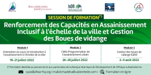 CWIS et gestion des boues de vidange : l’AAE va renforcer les capacités du personnel et des partenaires de la Banque Islamique de Développement