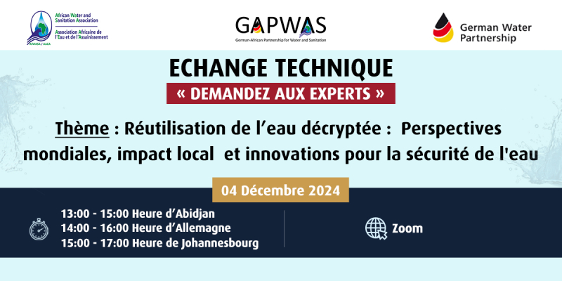 L'AAEA et GWP vous invitent à une session d'échange technique sur la réutilisation de l'eau décryptée