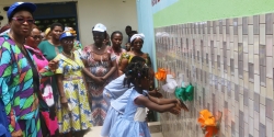 THE IVORIAN NETWORK OF PROFESSIONAL WOMEN IN WATER, SANITATION AND THE ENVIRONMENT PROVIDED STUDENTS AT A PUBLIC PRIMARY SCHOOL IN CÔTE D&#039;IVOIRE, WITH RUNNING WATER AND MADE THEM AWARE OF WASTED WATER