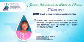 JIF2024 : Déclaration de la Présidente des Femmes Professionnelles de l'Eau et de l'Assainissement du Burkina Faso